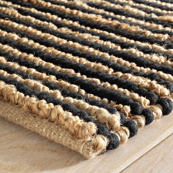 Twiggy Black Handwoven Jute Rug
