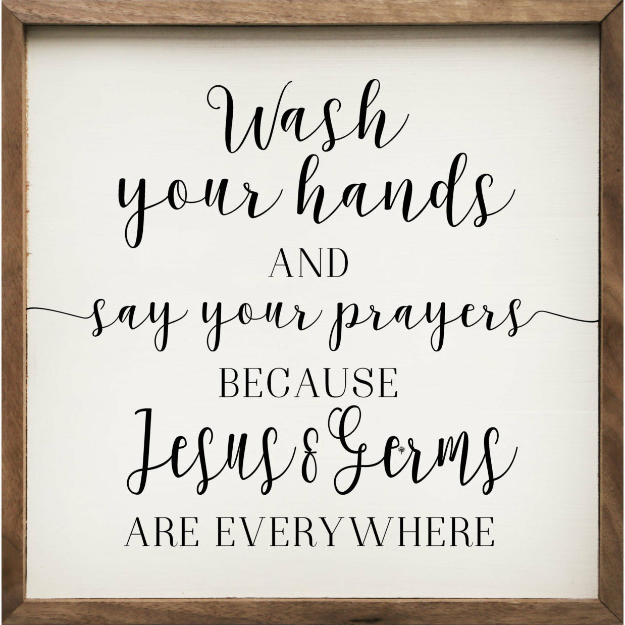 Wash Your Hands Wood Framed Print