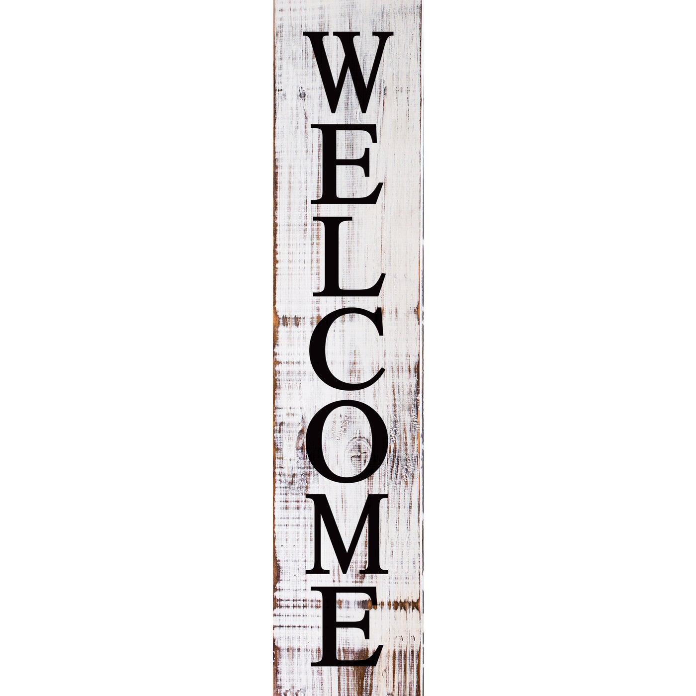 Welcome White Porch Leaner