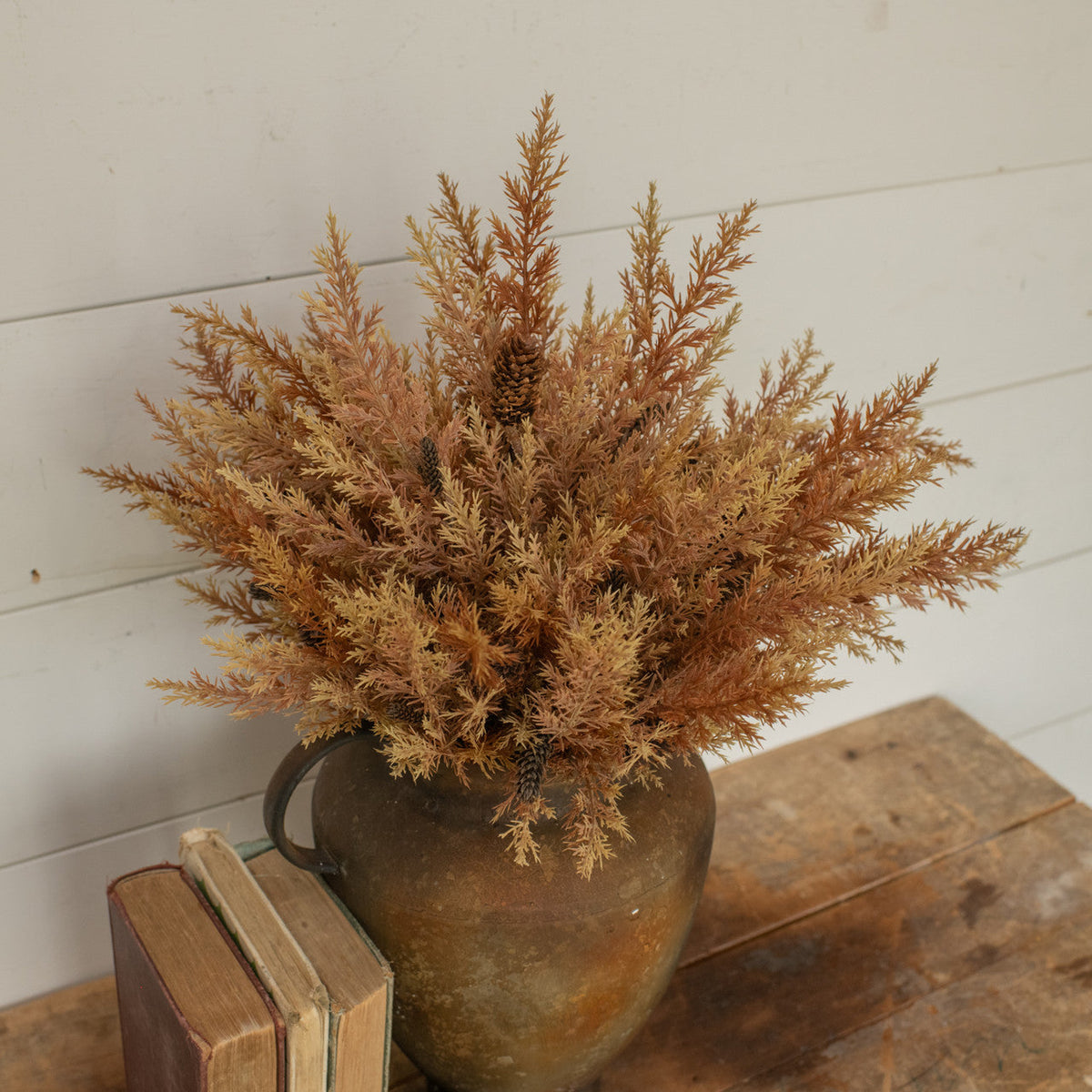 Wheat &amp; Burgundy Prickly Pine Bush