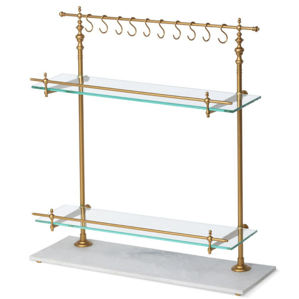 White Marble & Brass Bistro Rack