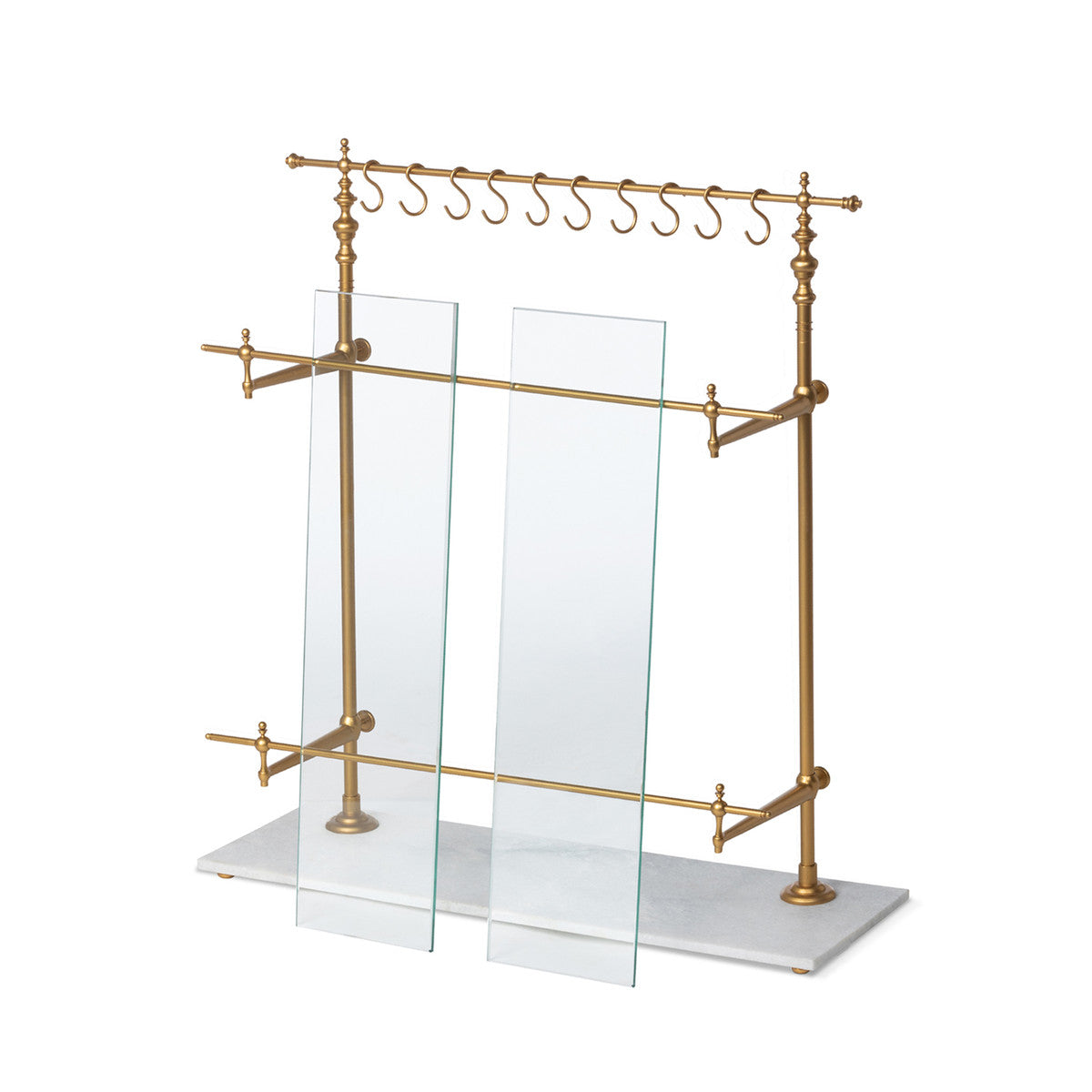 White Marble & Brass Bistro Rack