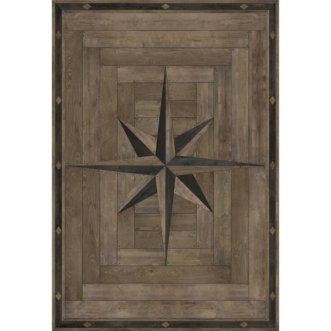 Williamsburg 18th Century Joinery Crosspiece Vinyl Floor Cloth