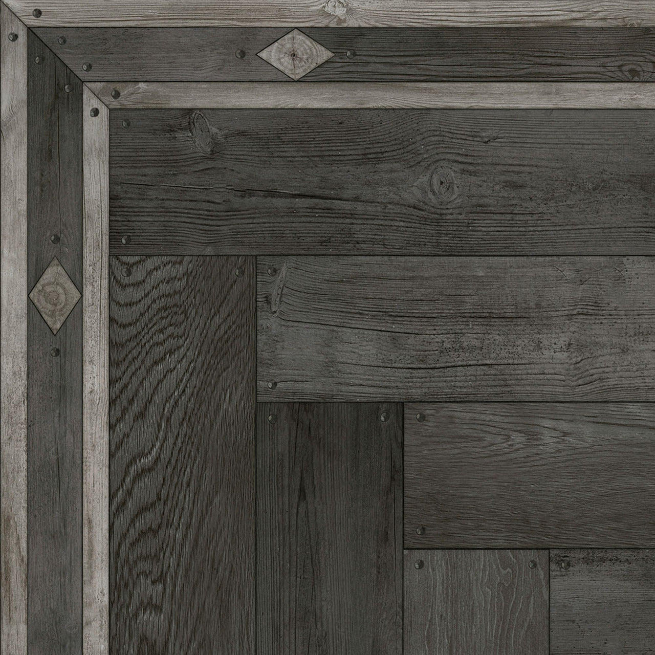 Williamsburg 18th Century Joinery Dark Pine Shadows Vinyl Floor Cloth