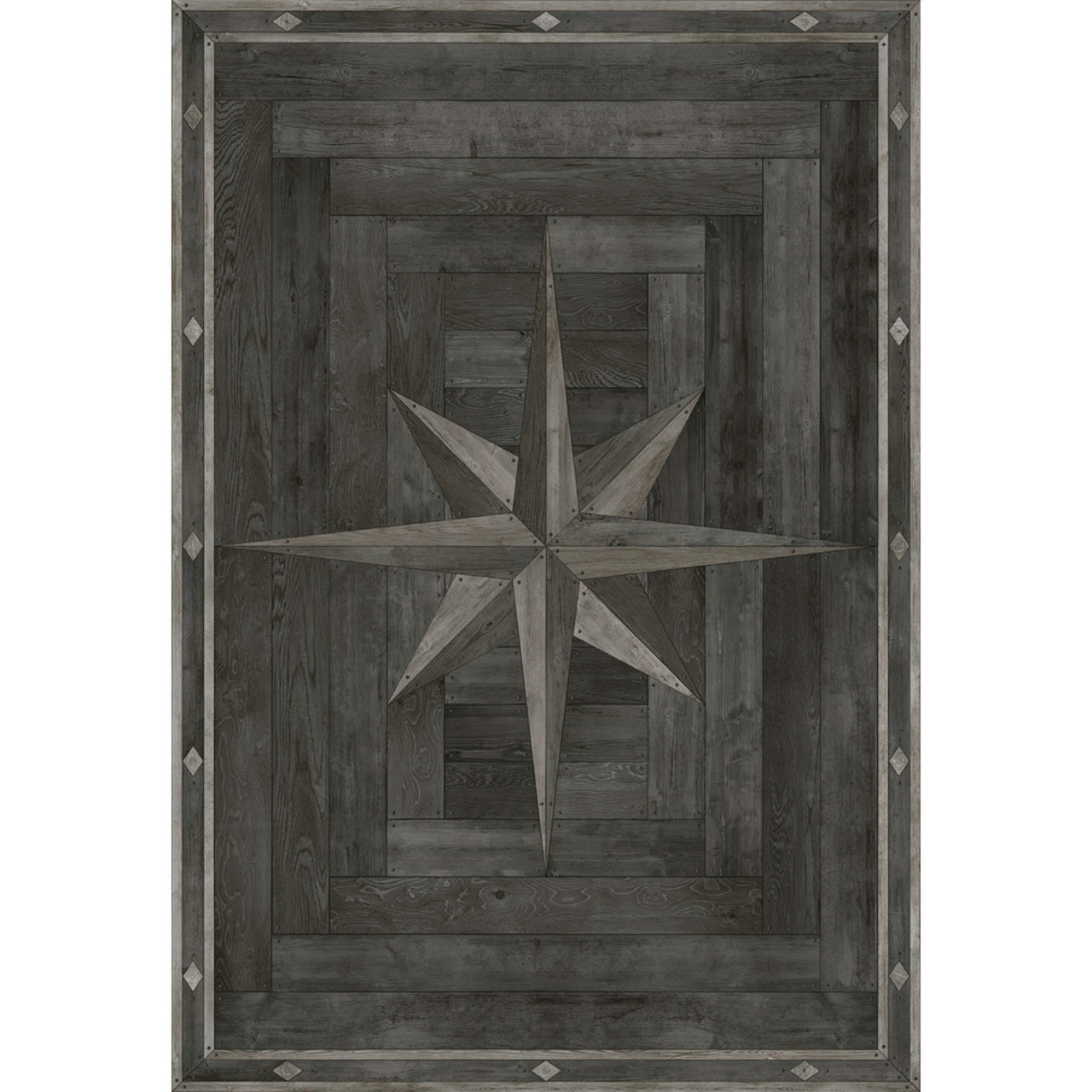 Williamsburg 18th Century Joinery Dark Pine Shadows Vinyl Floor Cloth