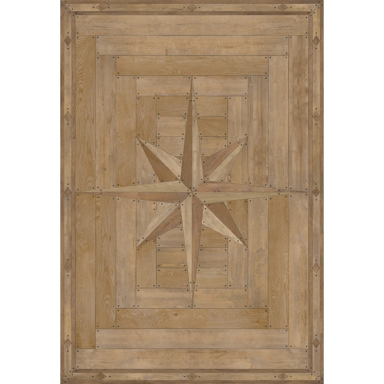 Williamsburg 18th Century Joinery Golden Beams Vinyl Floor Cloth