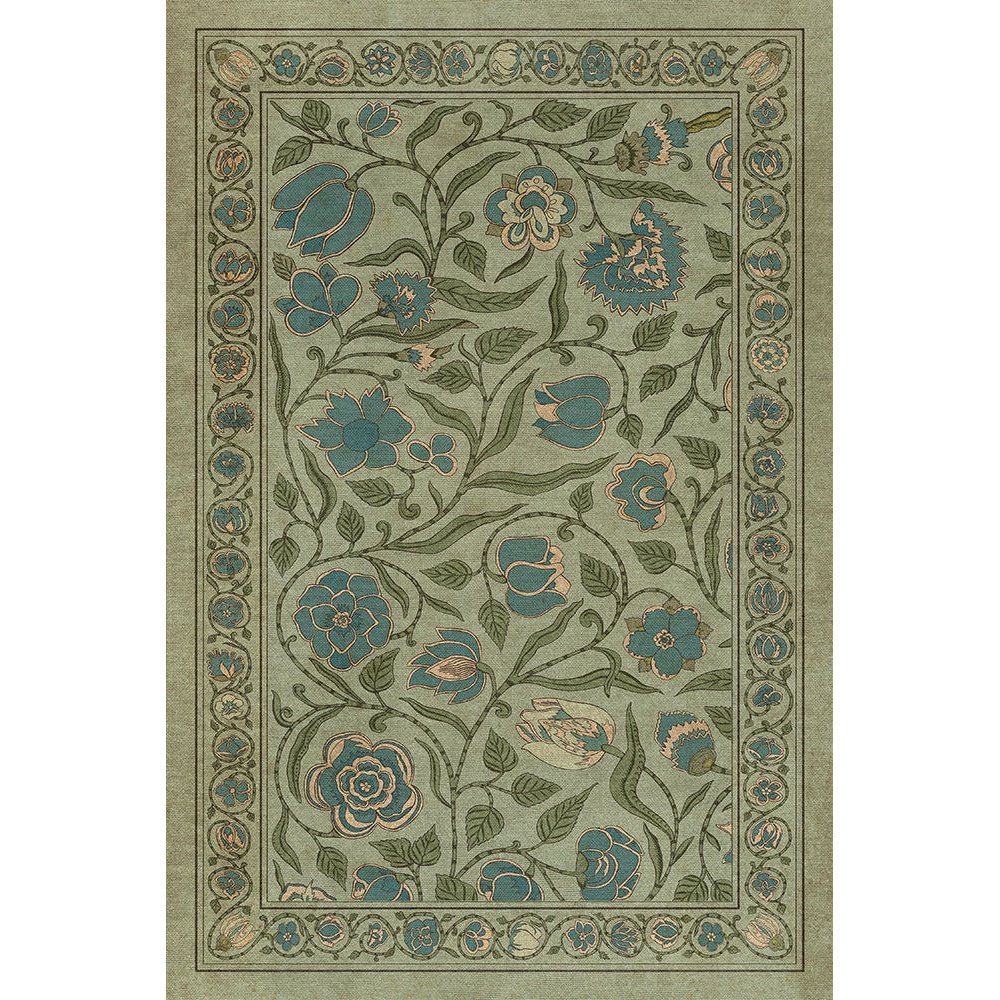 Williamsburg Antique Floral A Joy of Earth Vinyl Floor Cloth