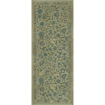 Williamsburg Antique Floral A Joy of Earth Vinyl Floor Cloth