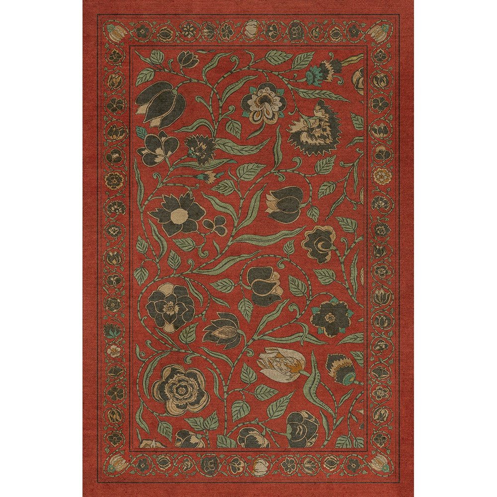 Williamsburg Antique Floral Coronation Vinyl Floor Cloth