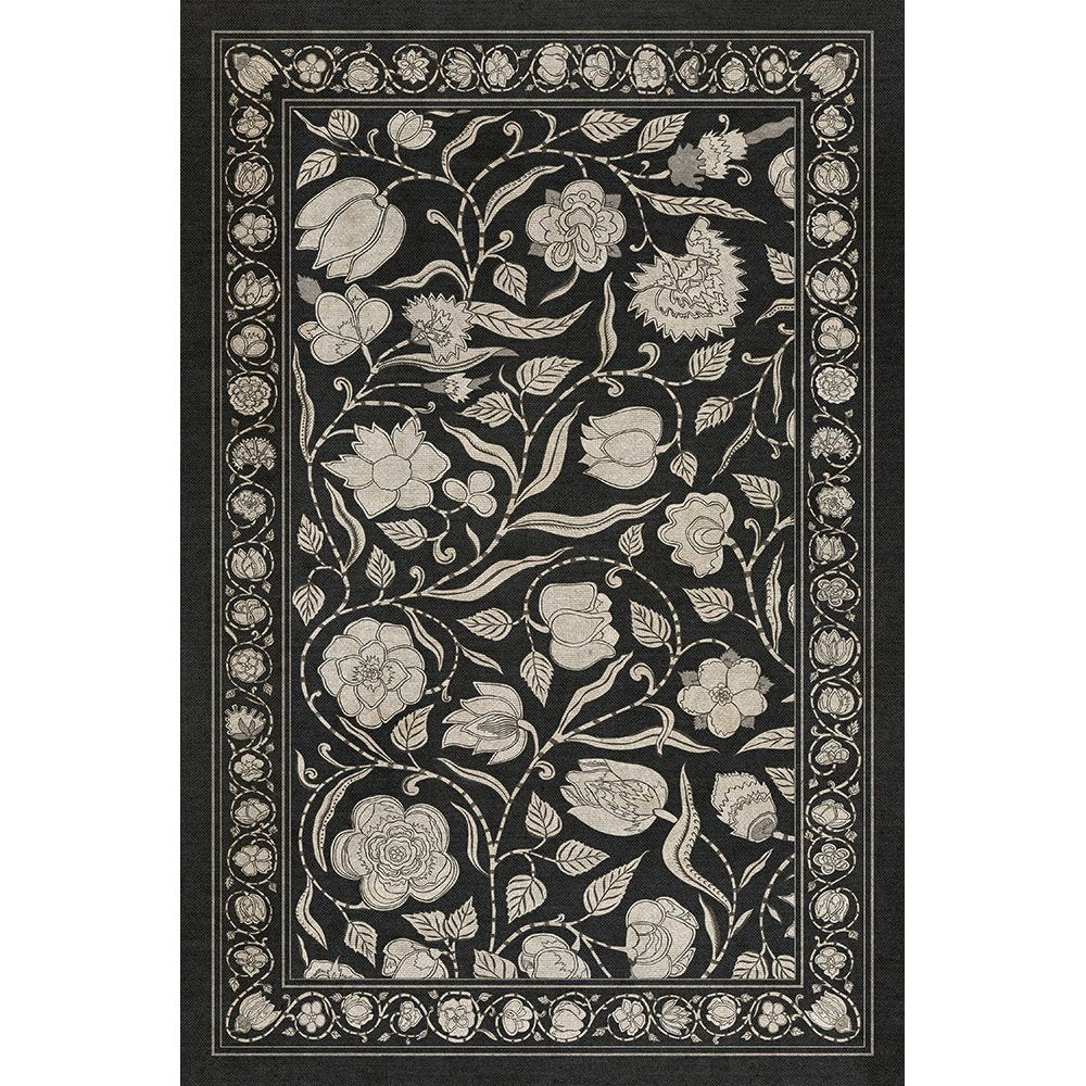 Williamsburg Antique Floral My Dear And Loving Husband Vinyl Floor Cloth