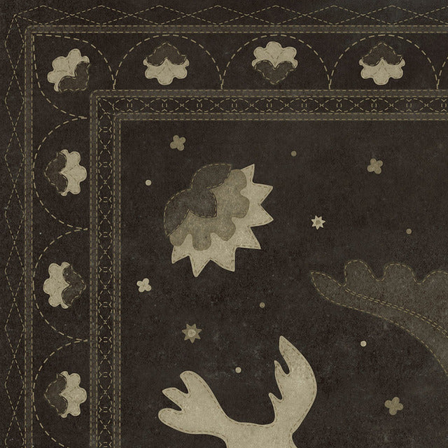 Williamsburg Applique Stitches Of The Hours Vinyl Floor Cloth