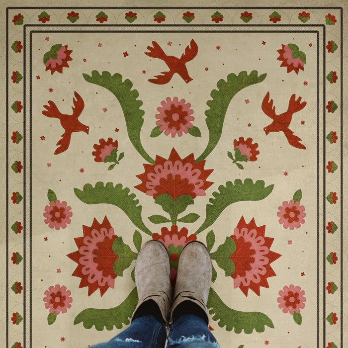 Williamsburg Applique The Frolic Vinyl Floor Cloth