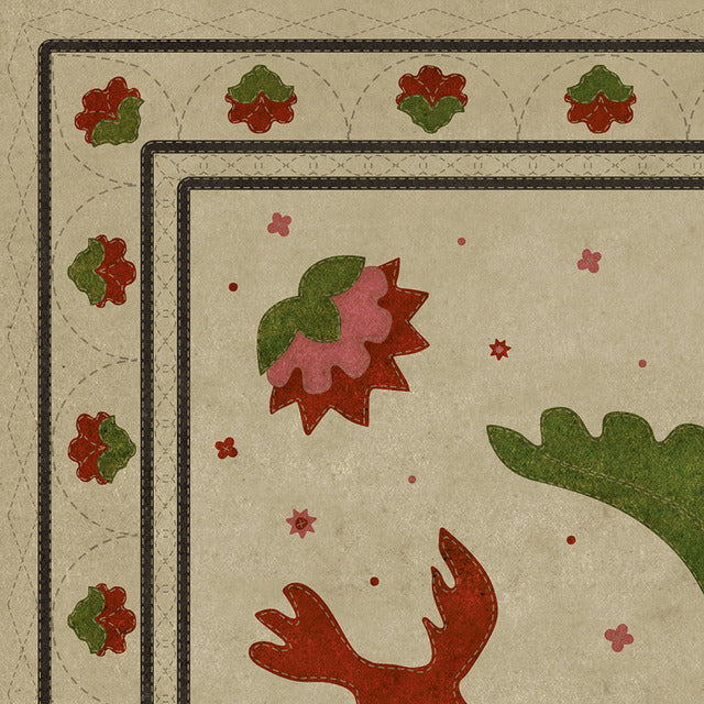 Williamsburg Applique The Frolic Vinyl Floor Cloth