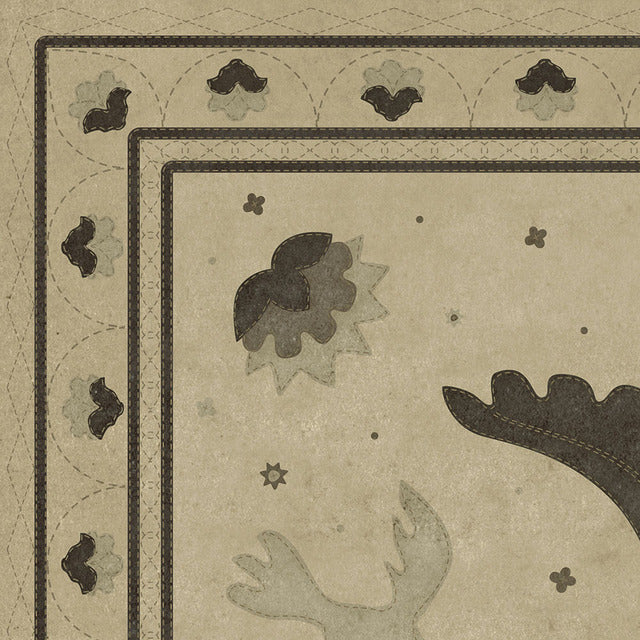 Williamsburg Applique With Joy We Strung Vinyl Floor Cloth