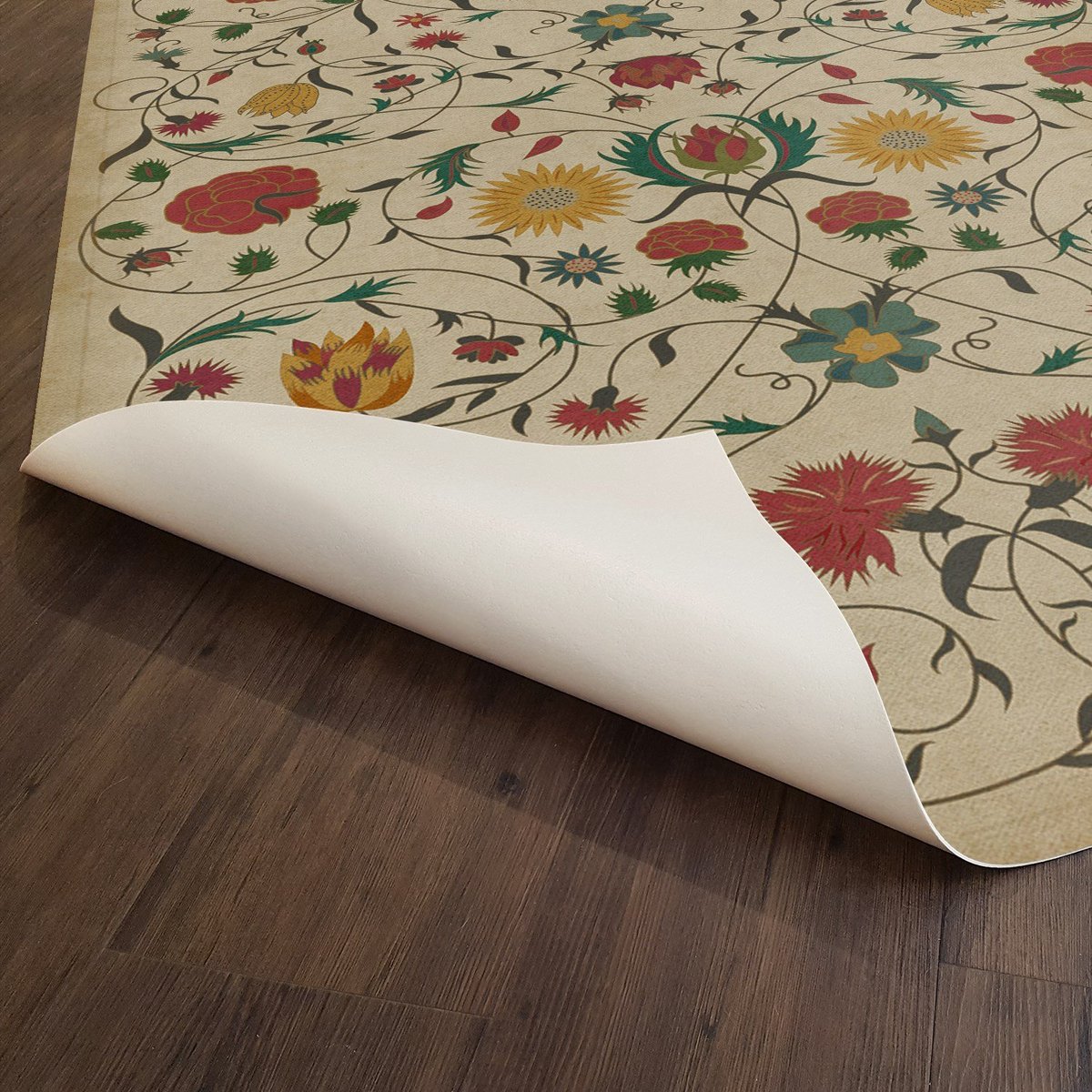 Williamsburg Floral Abigail Vinyl Floor Cloth