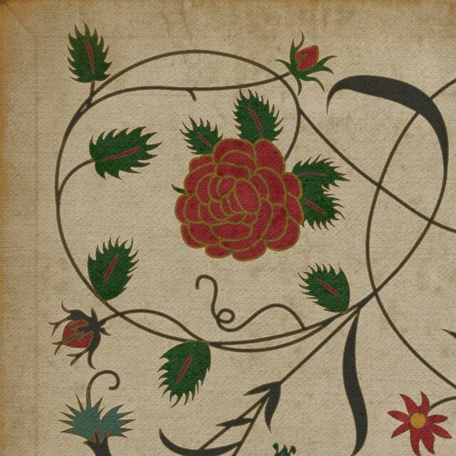 Williamsburg Floral Abigail Vinyl Floor Cloth