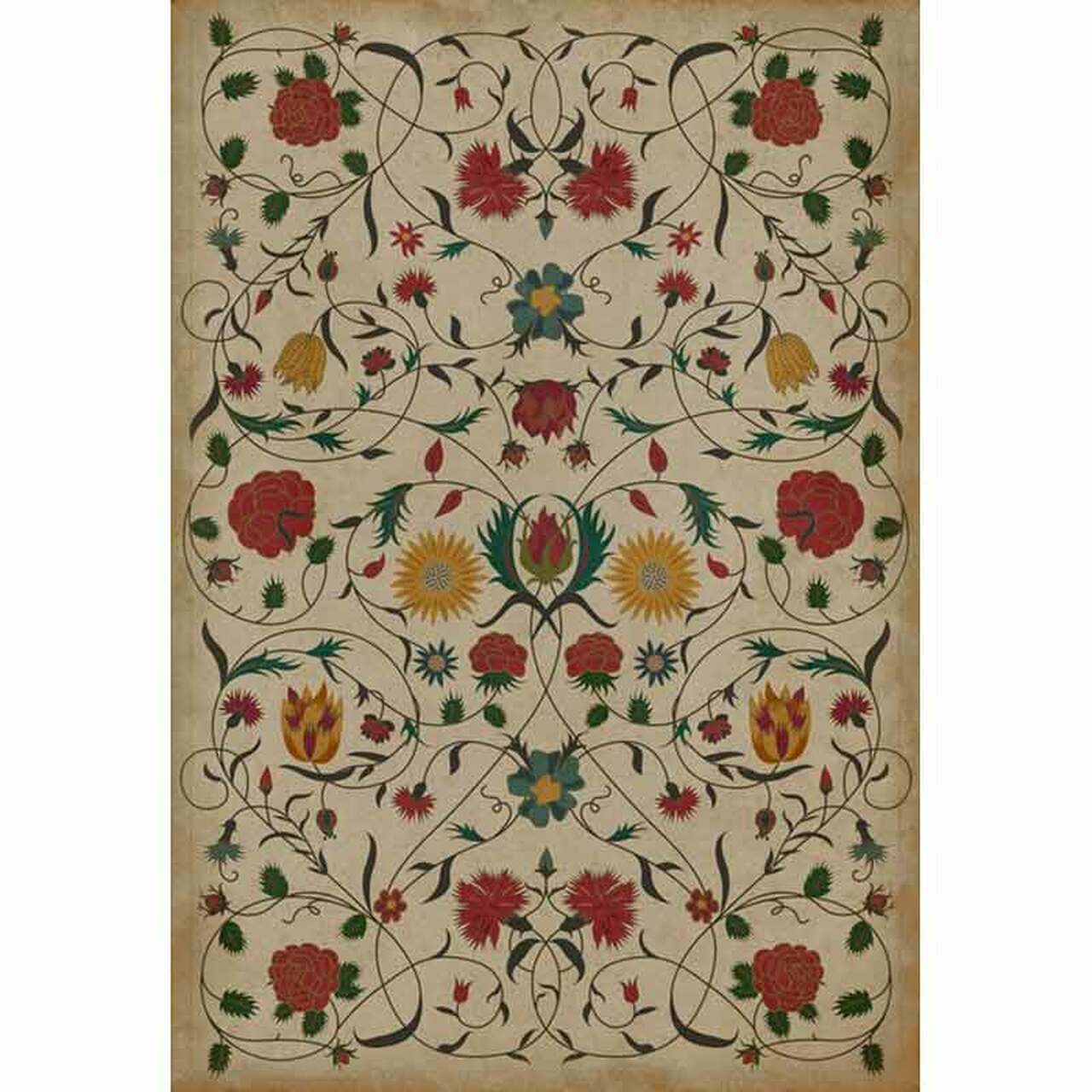 Williamsburg Floral Abigail Vinyl Floor Cloth