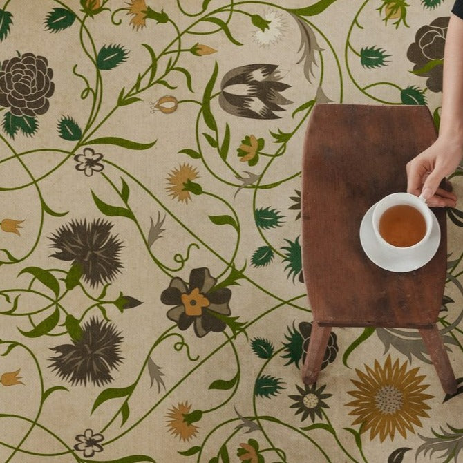 Williamsburg Floral Martha Vinyl Floor Cloth