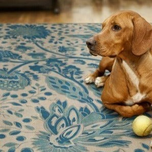 Williamsburg Garden Gate A Slash Of Blue Vinyl Floor Cloth