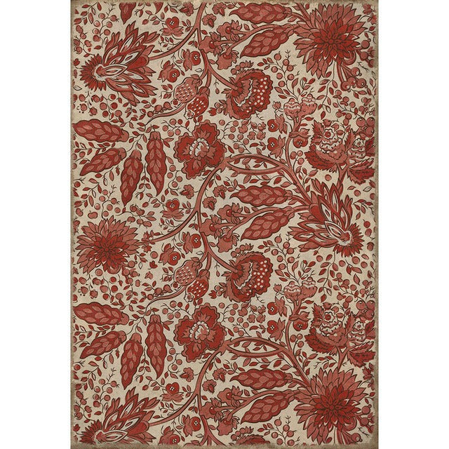 Williamsburg Garden Gate Bird Down The Walk Vinyl Floor Cloth