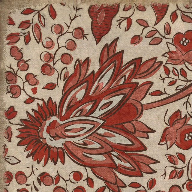 Williamsburg Garden Gate Bird Down The Walk Vinyl Floor Cloth