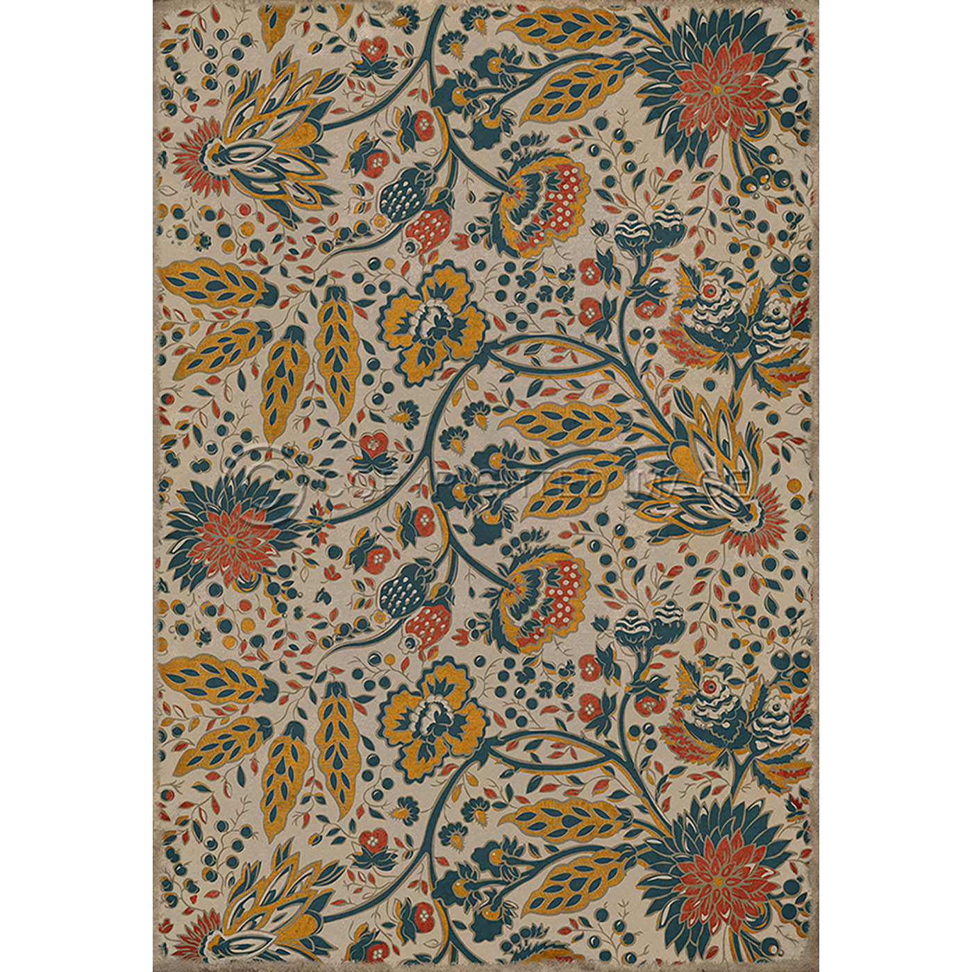 Williamsburg Garden Gate Owl And The Sparrow Vinyl Floor Cloth