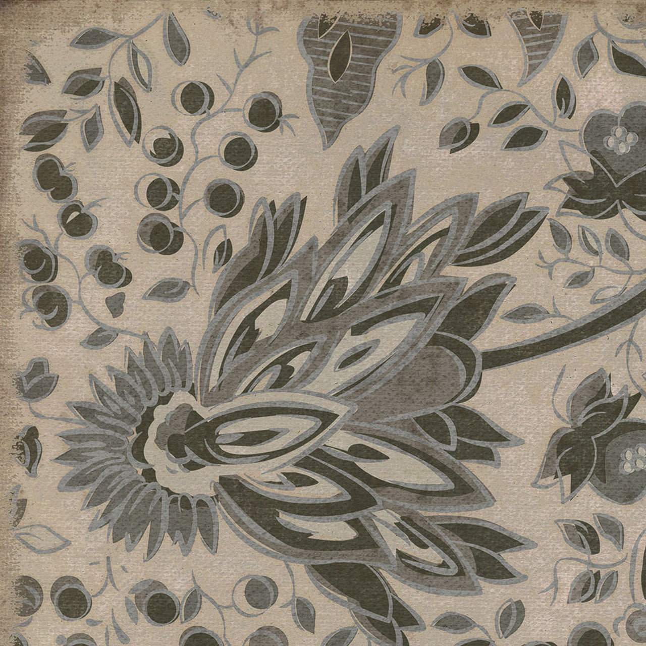 Williamsburg Garden Gate Skeleton Armor Vinyl Floor Cloth