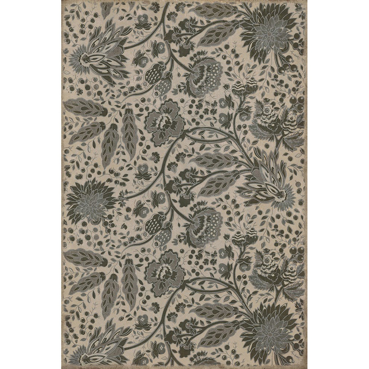 Williamsburg Garden Gate Skeleton Armor Vinyl Floor Cloth