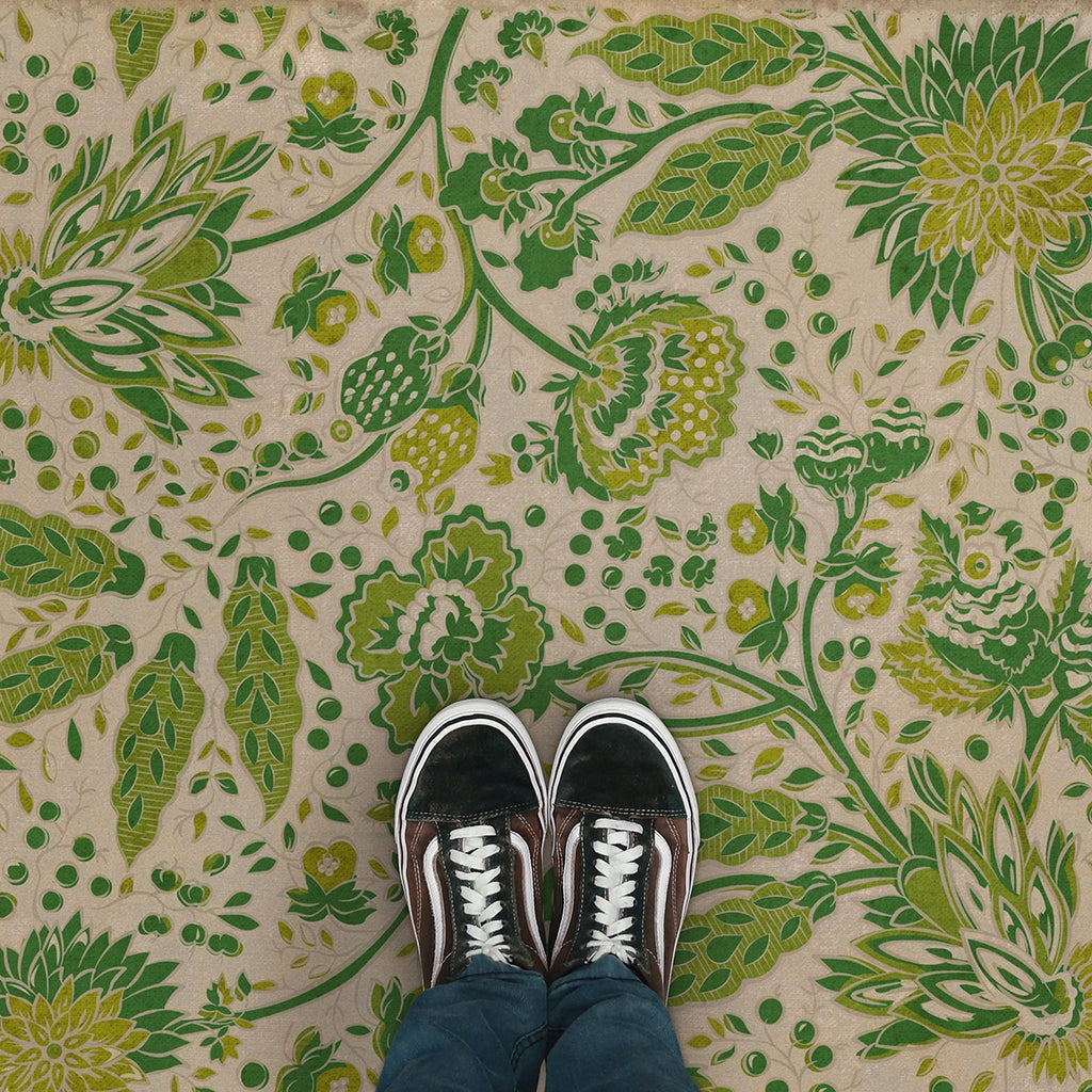 Williamsburg Garden Gate Spring In Town Vinyl Floor Cloth