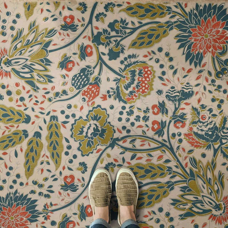 Williamsburg Garden Gate What The Birds Said Vinyl Floor Cloth