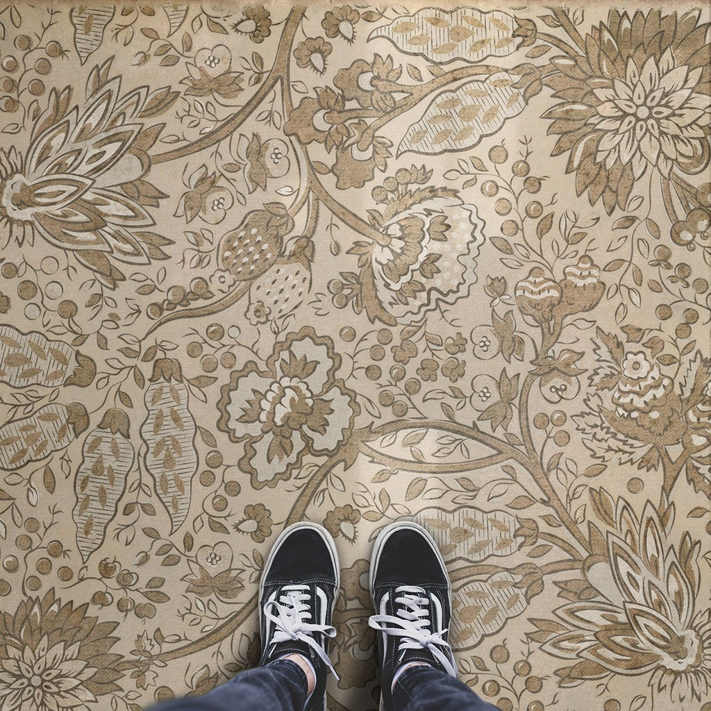 Williamsburg Garden Gate Woods In Winter Vinyl Floor Cloth