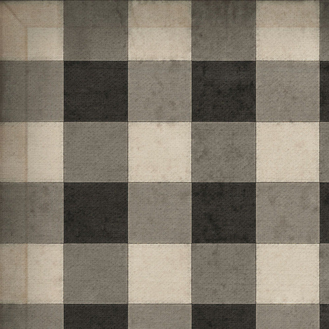Williamsburg Gingham Canvas Black Vinyl Floor Cloth