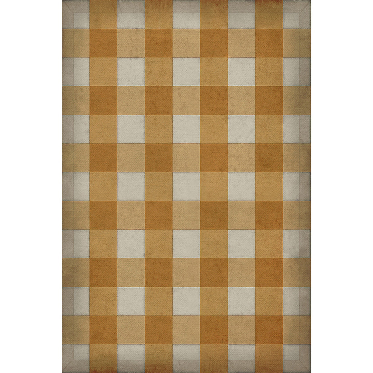 Williamsburg Gingham Canvas Yellow Vinyl Floor Cloth