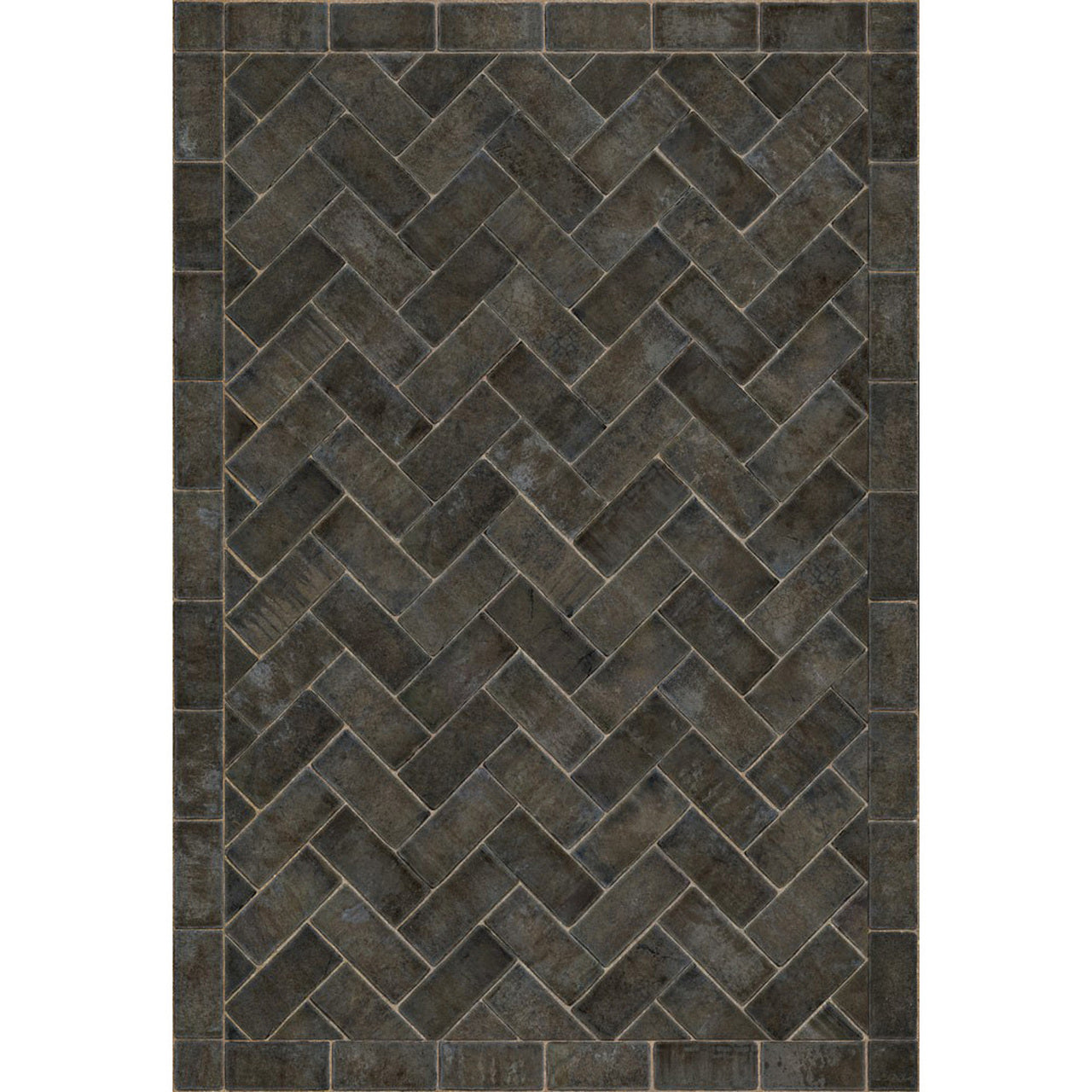Williamsburg Herringbone Blacksmith Vinyl Floor Cloth