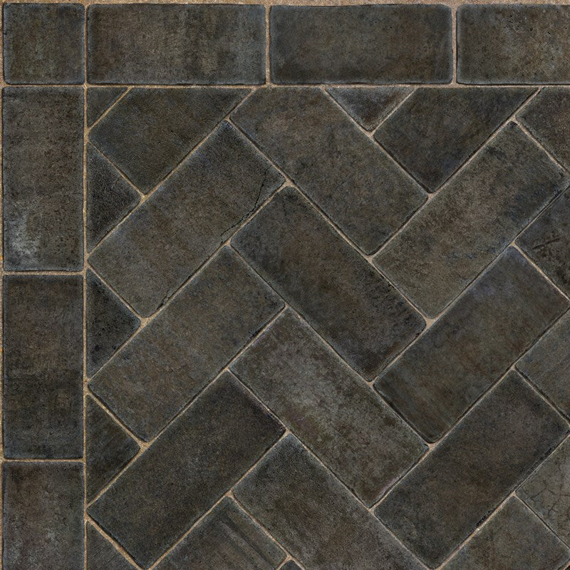 Williamsburg Herringbone Blacksmith Vinyl Floor Cloth