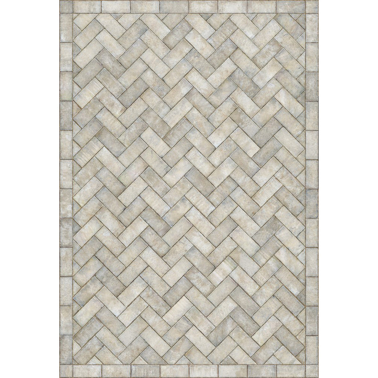 Williamsburg Herringbone Grand Illumination Vinyl Floor Cloth