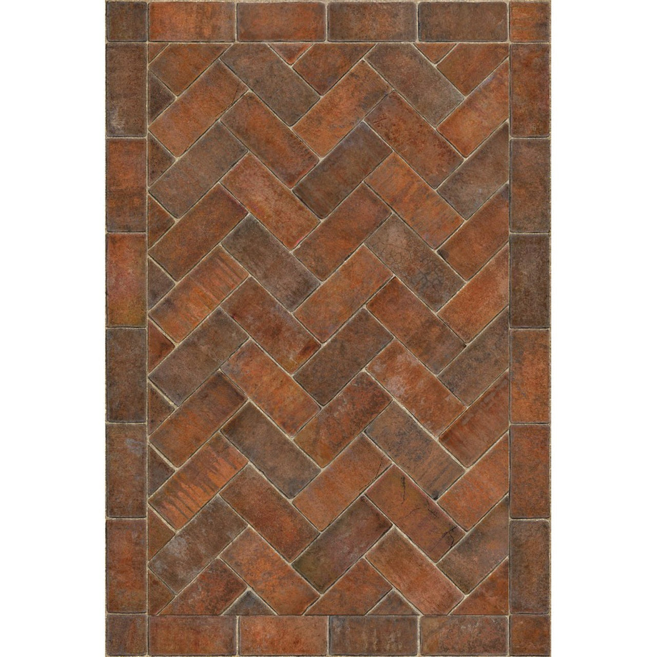 Williamsburg Herringbone Trip To Market Square Vinyl Floor Cloth