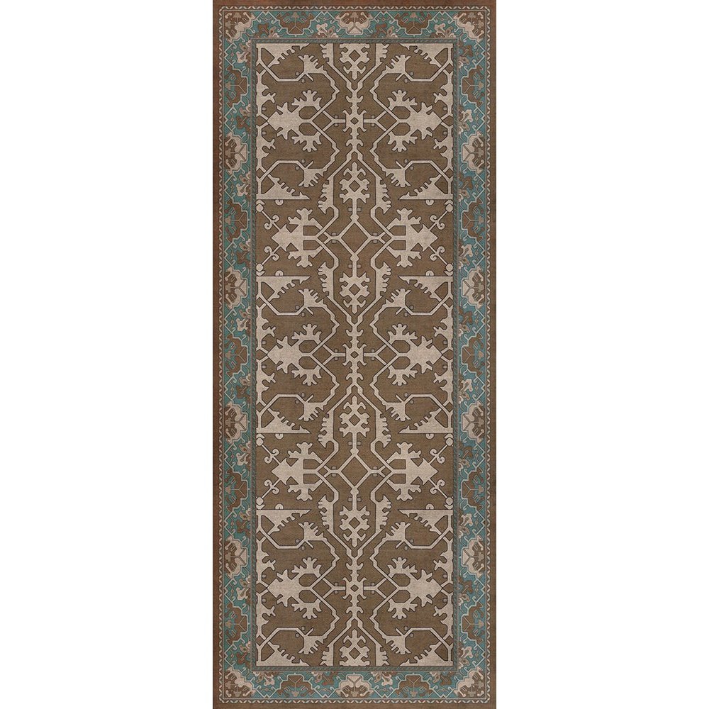 Williamsburg Lotto Ushak A Birdsong Vinyl Floor Cloth