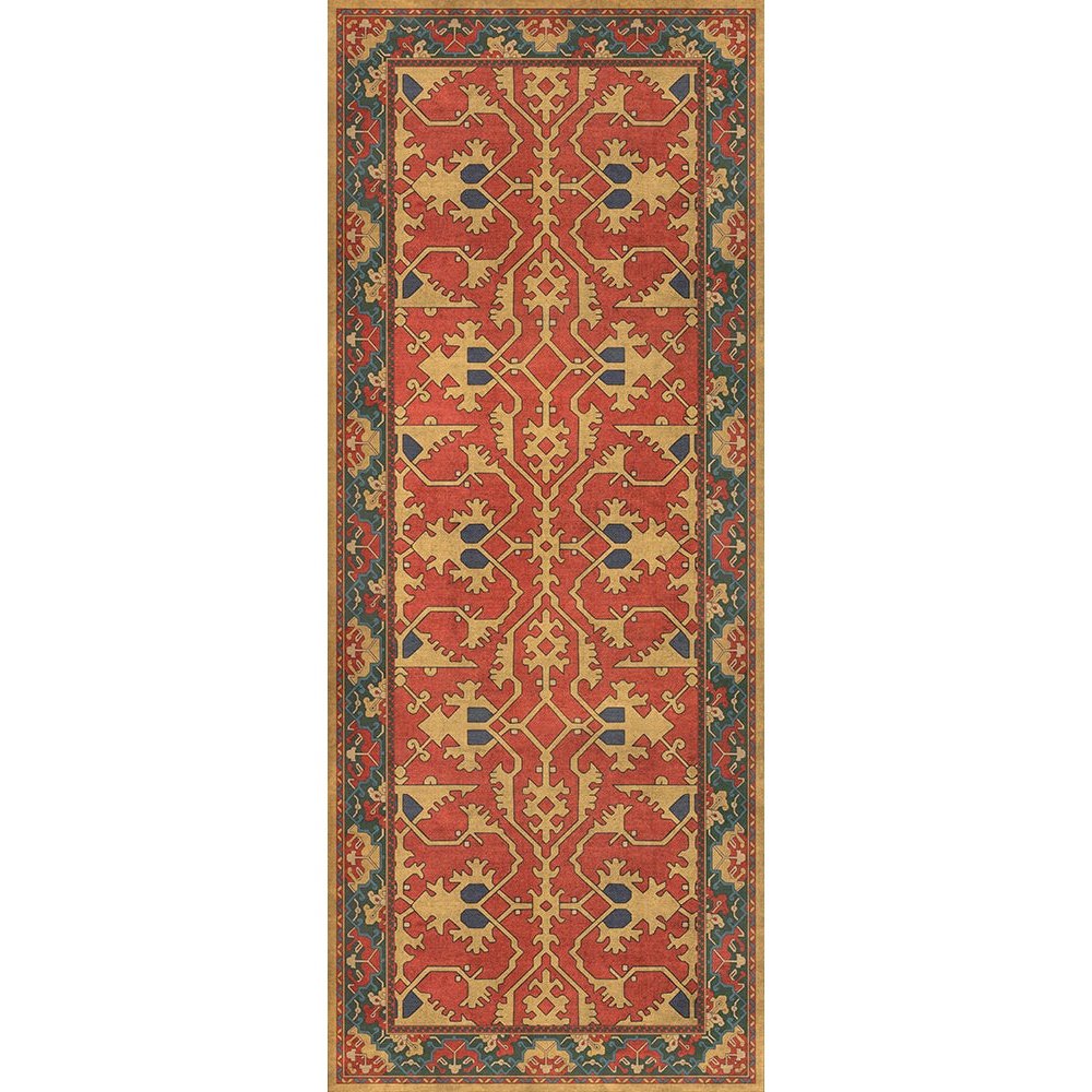 Williamsburg Lotto Ushak A Fire In My Hand Vinyl Floor Cloth