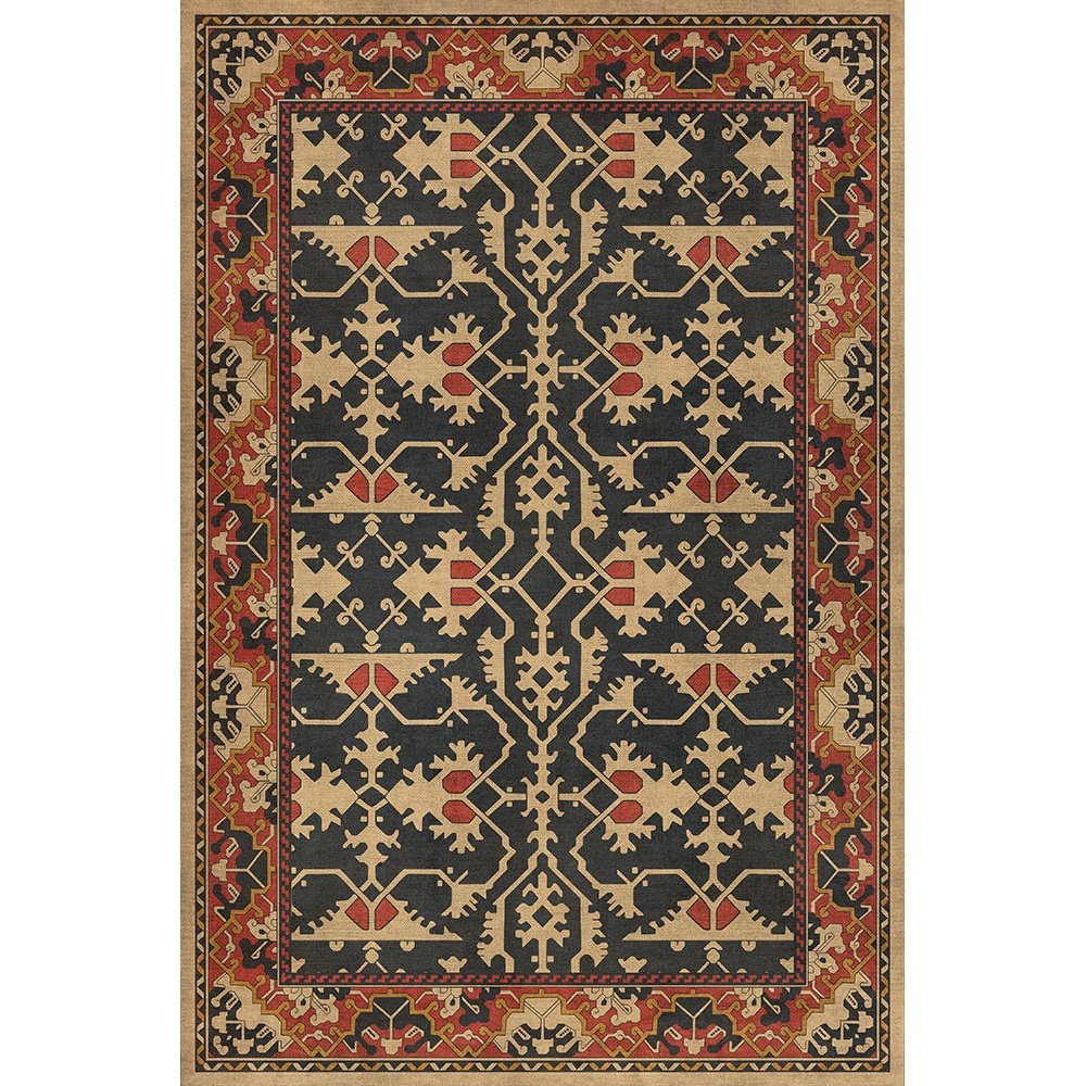 Williamsburg Lotto Ushak Description of Love Vinyl Floor Cloth