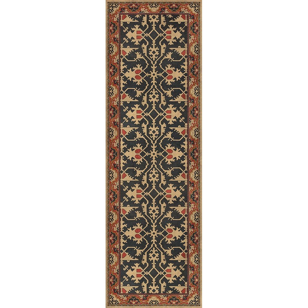 Williamsburg Lotto Ushak Description of Love Vinyl Floor Cloth