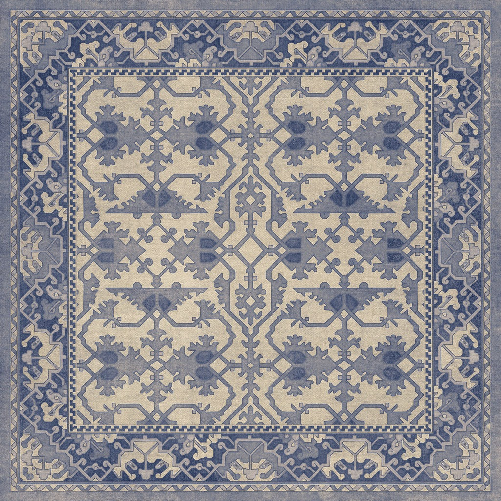 Williamsburg Lotto Ushak Light Breeze Vinyl Floor Cloth