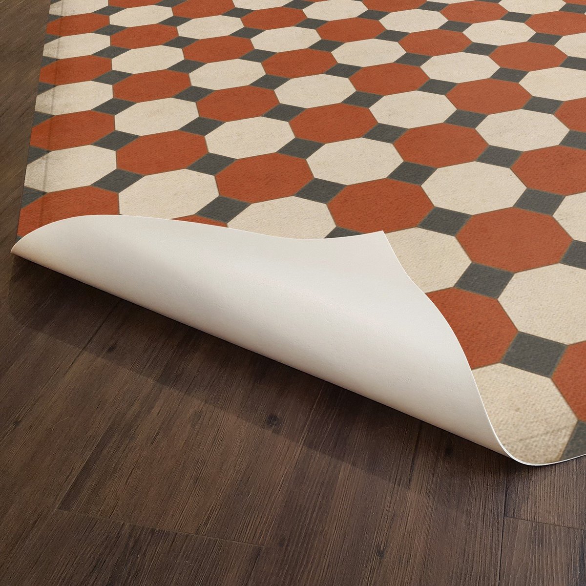 Williamsburg Octagons Lee Vinyl Floor Cloth
