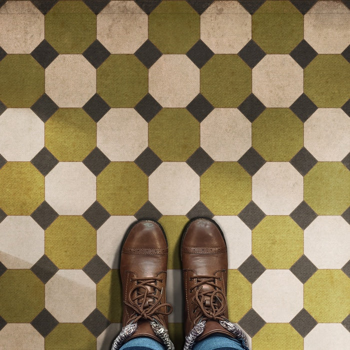 Williamsburg Octagons Sherman Vinyl Floor Cloth