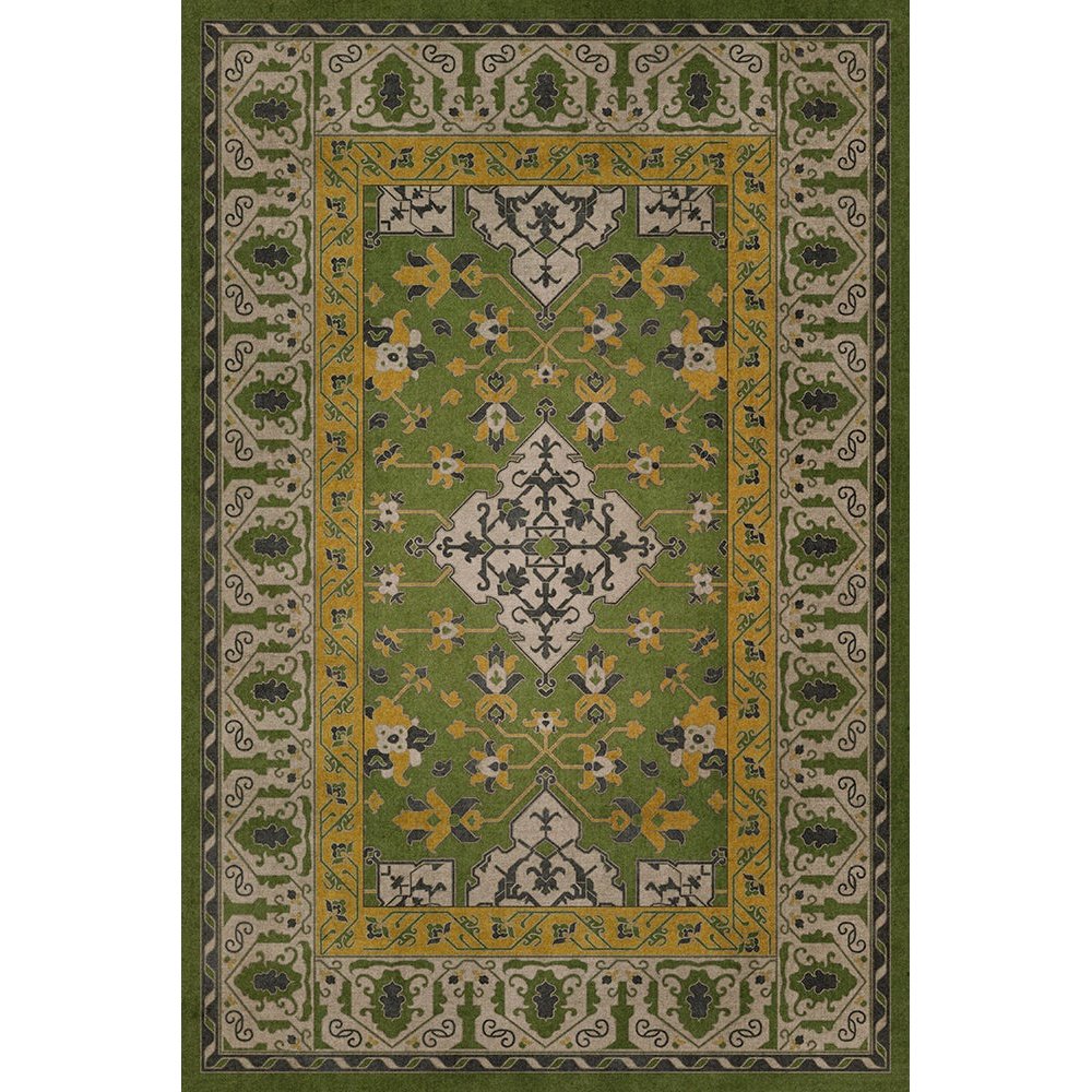 Williamsburg Star Ushak Earths Charms Vinyl Floor Cloth