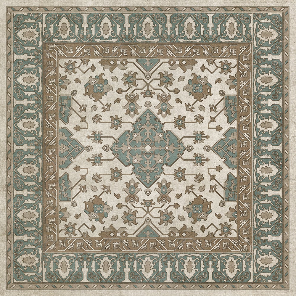 Williamsburg Star Ushak Fair Splendors Vinyl Floor Cloth