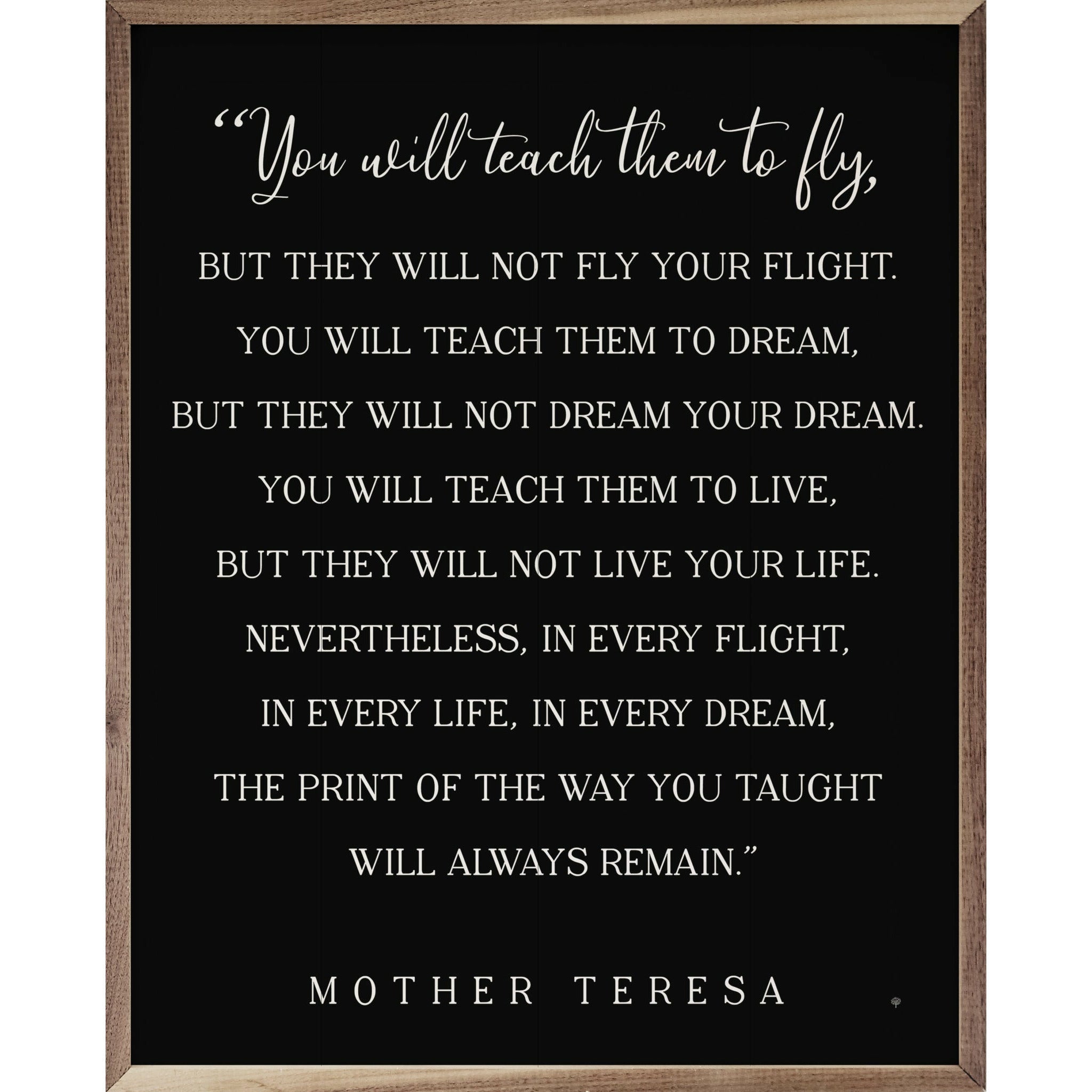 You Will Teach Them To Fly Wood Framed Print