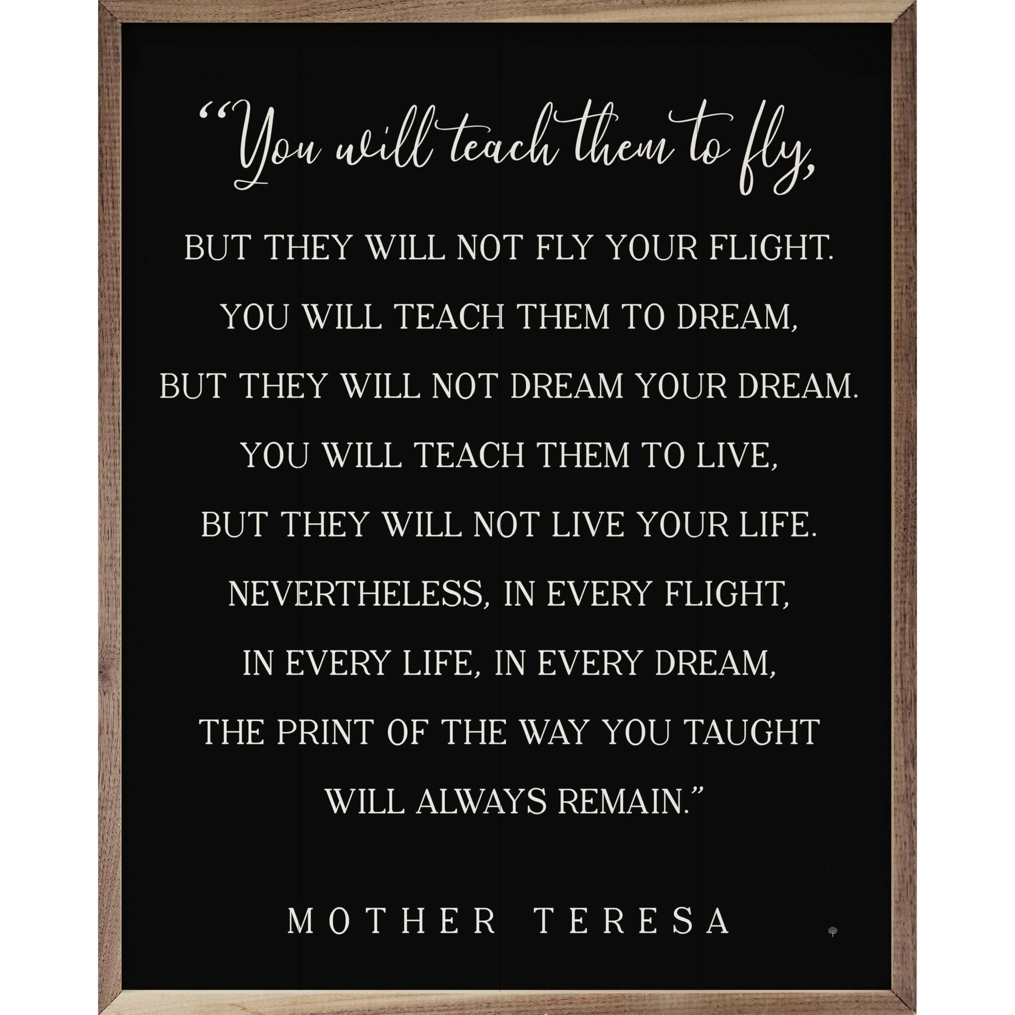 You Will Teach Them To Fly Wood Framed Print