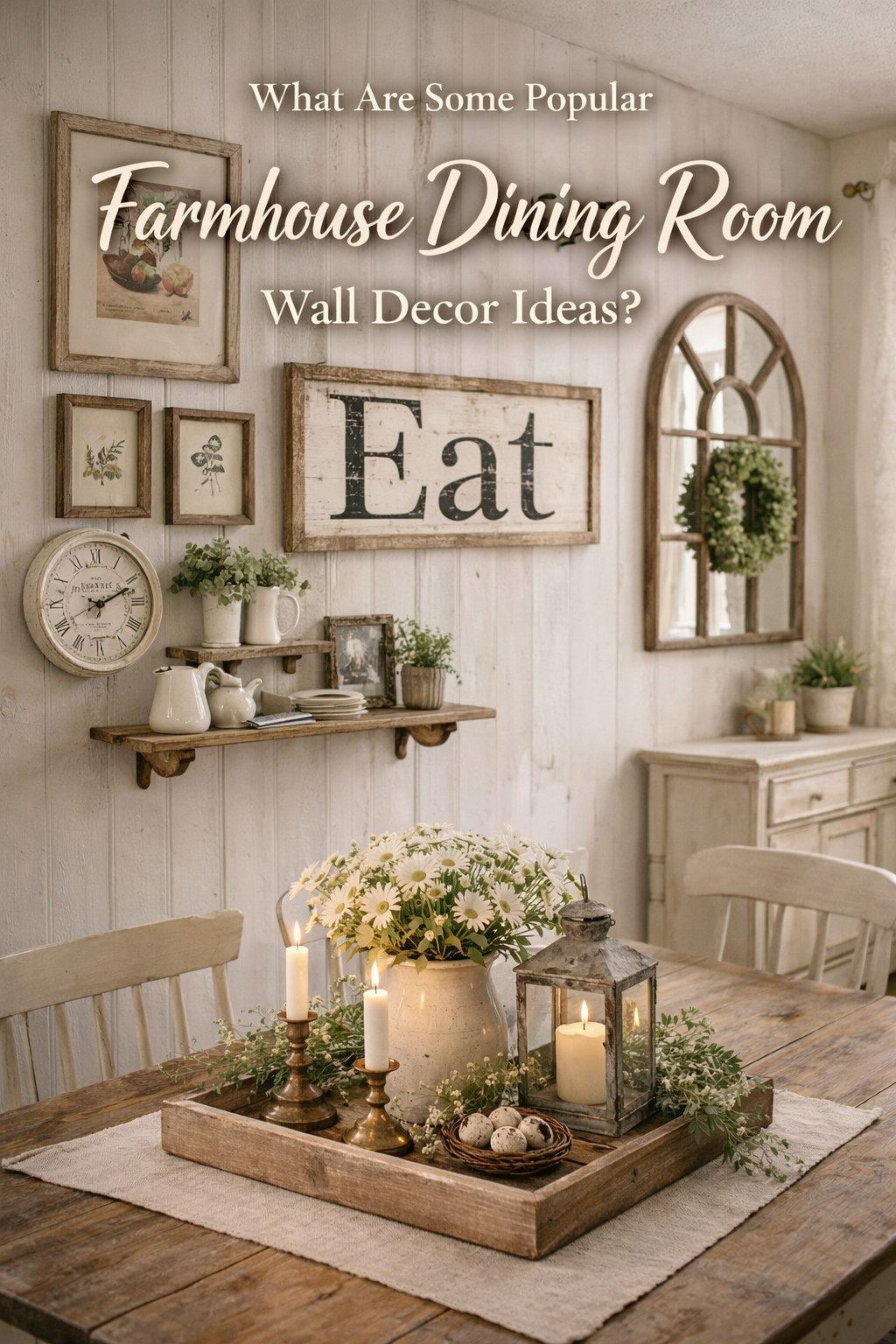 What Are Some Popular Farmhouse Dining Room Wall Decor Ideas?