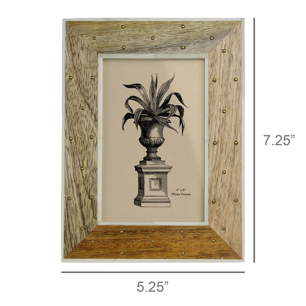Mango Wood Brass & Bone Frame